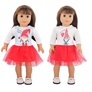 18 inch doll clothes Charming Christmas Red: Tulle Skirt, Essential for the Festive Mood CL-0324插图