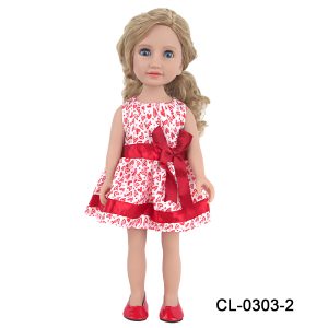 18 inch doll clothes red heart-shaped dress – blooming with passionate beauty CL-0303插图2