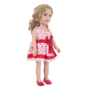 18 inch doll clothes red heart-shaped dress – blooming with passionate beauty CL-0303插图3