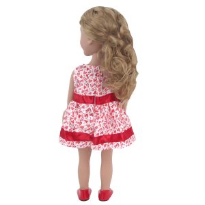18 inch doll clothes red heart-shaped dress – blooming with passionate beauty CL-0303插图4