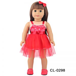 18 inch doll clothes red mesh skirt a dazzling and stylish choice CL-0298插图2