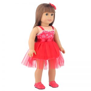 18 inch doll clothes red mesh skirt a dazzling and stylish choice CL-0298插图3