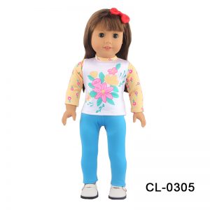 18 inch doll clothes the yellow and blue outfit of fashion trend allows you to easily create a personalized style and show your fashionable charm. CL-0305插图2