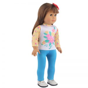 18 inch doll clothes the yellow and blue outfit of fashion trend allows you to easily create a personalized style and show your fashionable charm. CL-0305插图3