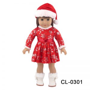 18 inch doll clothes Shining in Red: The Perfect Christmas Dress Choice for Dolls! CL-0301插图1