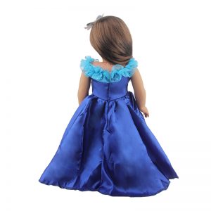 18 inch doll clothes Deep Sea Charm: An 18-inch blue evening gown, where classic tailoring meets modern design, showcasing a doll’s noble and elegant demeanor, suitable for all formal occasions, making the dolls the center of attention at the banquet.CL-0316插图3