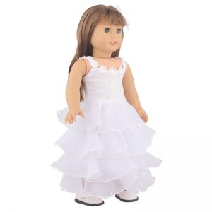 18 inch doll clothes 18-inch doll white evening gown wedding dress Exquisite design, gorgeous skirt, showing elegance and nobility Make you the focus of everyone’s attention CL-0311插图3