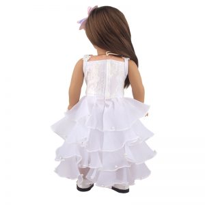 18 inch doll clothes 18-inch doll white evening gown wedding dress Exquisite design, gorgeous skirt, showing elegance and nobility Make you the focus of everyone’s attention CL-0311插图4
