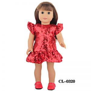 18 inch doll clothes Fairy Dance Skirt: Red Sequin Tulle Dress CL-0320插图2