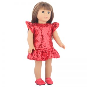 18 inch doll clothes Fairy Dance Skirt: Red Sequin Tulle Dress CL-0320插图3