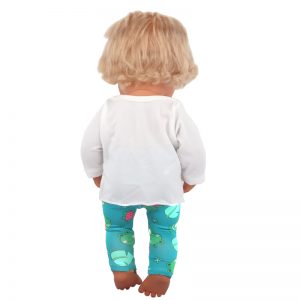 17 inch doll clothes Goodnight Little Frog: Green Cartoon Pajamas Set CL-0321插图2