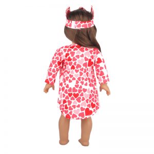 18 inch doll clothes Red Love Song: Heart-Patterned Dress CL-0332插图4