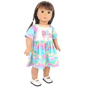 18 inch doll clothes Dreamy rainbow unicorn doll clothes, cute and stylish, making the doll the most shining little princess.CL-0296插图3