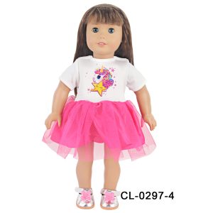 18 inch doll clothes pink unicorn doll dress, cute and fashionable, suitable for dolls to wear. CL-0297插图2