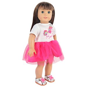 18 inch doll clothes pink unicorn doll dress, cute and fashionable, suitable for dolls to wear. CL-0297插图3