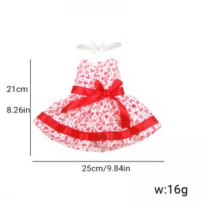 18 inch doll clothes red heart-shaped dress – blooming with passionate beauty CL-0303插图1