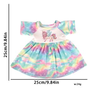 18 inch doll clothes Dreamy rainbow unicorn doll clothes, cute and stylish, making the doll the most shining little princess.CL-0296插图1