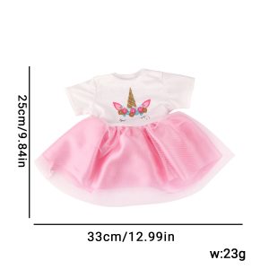 18 inch doll clothes pink unicorn doll dress, cute and fashionable, suitable for dolls to wear. CL-0297插图1