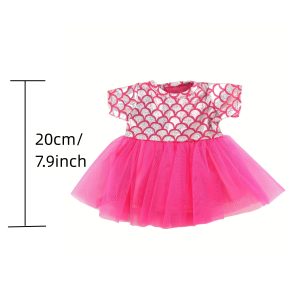 18 inch doll clothes Ocean Inspiration: Plaid Fish Scale Texture Dress, Elegant as Waves Glimmering Scales Daughter of the Sea CL-0342插图1