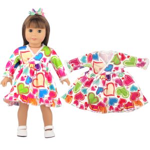 18 inch doll clothes Love Trend: Popular Heart-Printed Dress Spring Essential: Heart-Printed Dress CL-0337插图