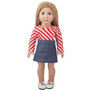 18 inch doll clothes classic stripes, denim style a fusion of classic and Innovation CL-0340插图1