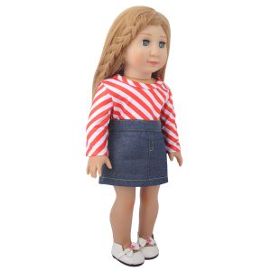 18 inch doll clothes classic stripes, denim style a fusion of classic and Innovation CL-0340插图2