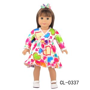 18 inch doll clothes Love Trend: Popular Heart-Printed Dress Spring Essential: Heart-Printed Dress CL-0337插图1