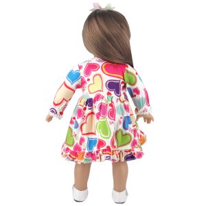 18 inch doll clothes Love Trend: Popular Heart-Printed Dress Spring Essential: Heart-Printed Dress CL-0337插图3