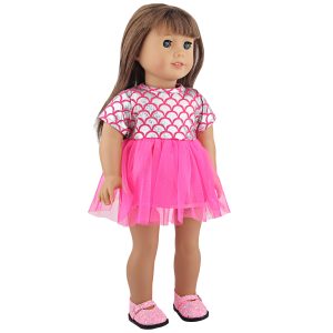 18 inch doll clothes Ocean Inspiration: Plaid Fish Scale Texture Dress, Elegant as Waves Glimmering Scales Daughter of the Sea CL-0342插图3