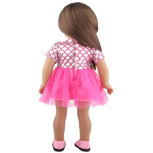 18 inch doll clothes Ocean Inspiration: Plaid Fish Scale Texture Dress, Elegant as Waves Glimmering Scales Daughter of the Sea CL-0342插图4
