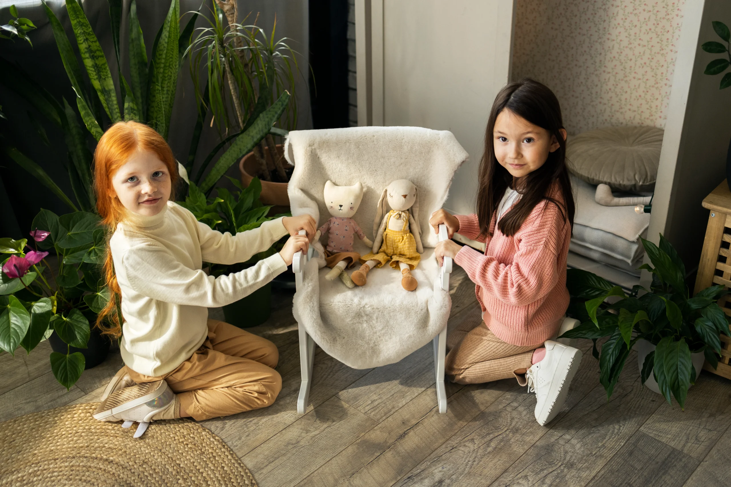 children-spending-time-together-comfort-their-home-